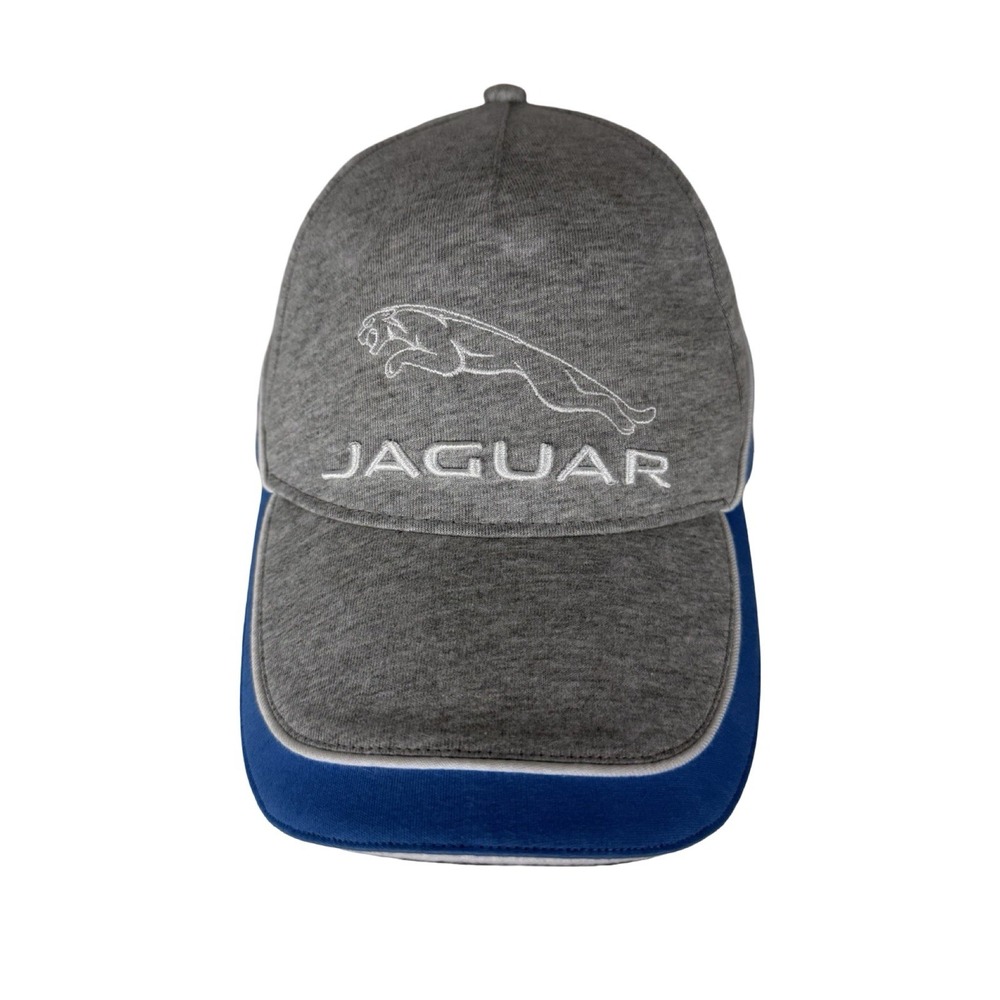 Jaguar Leaper Logo Cap Gray Marl Blue Cotton One Size Strap NWT